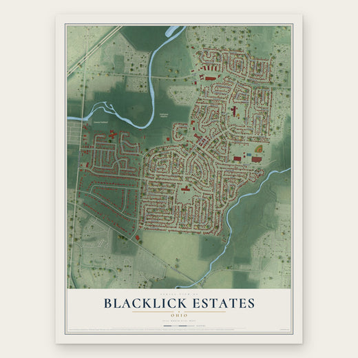 Blacklick Estates, Ohio map print, the full design