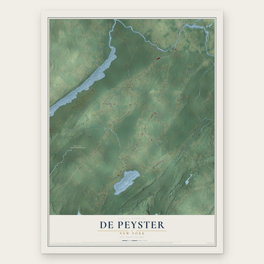 De Peyster, New York map print, the full design
