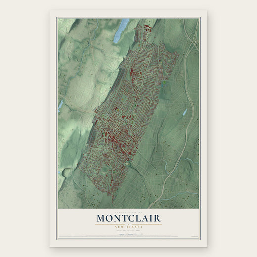 Montclair, New Jersey map print, the full design