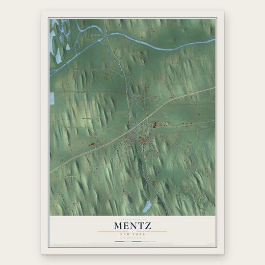 Mentz, New York map print, the full design
