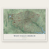 West Falls Church, Virginia map print, the full design