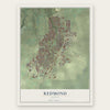 Redmond, Oregon map print, the full design