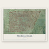 Terrell Hills, Texas map print, the full design
