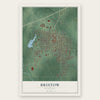 Bristow, Oklahoma map print, the full design