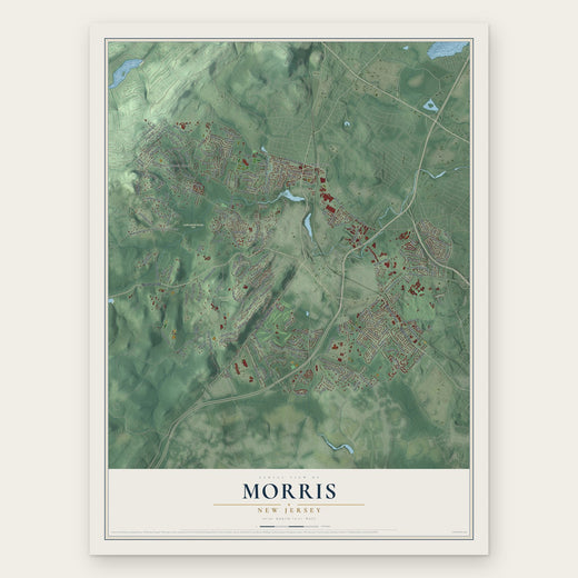 Morris, New Jersey map print, the full design