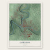 Corydon, Indiana map print, the full design