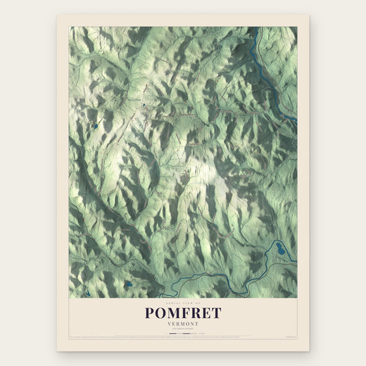 Pomfret, Vermont map print, the full design