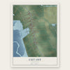 Cut Off, Louisiana map print, the full design