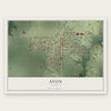 Avon, Illinois map print, the full design