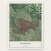 Pasadena, California map print, the full design