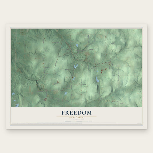 Freedom, New York map print, the full design