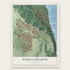 Peoria Heights, Illinois map print, the full design