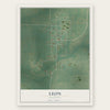 Leon, Oklahoma map print, the full design