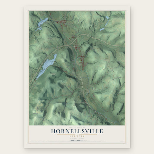 Hornellsville, New York map print, the full design