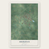 Sheridan, Arkansas map print, the full design