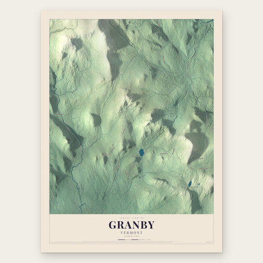 Granby, Vermont map print, the full design