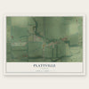 Plattville, Illinois map print, the full design