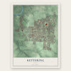 Kettering, Ohio map print, the full design
