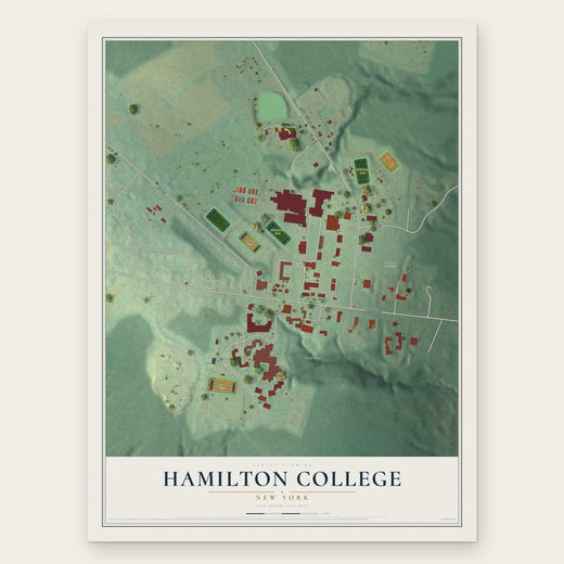 Hamilton College, New York map print, the full design