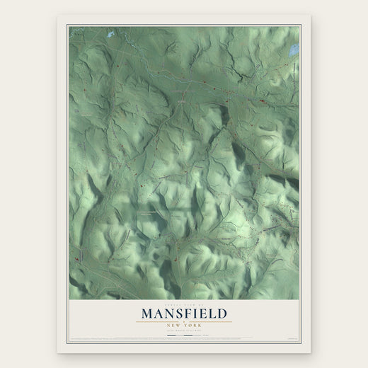 Mansfield, New York map print, the full design