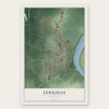 Ferriday, Louisiana map print, the full design