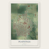Plainville, Kansas map print, the full design