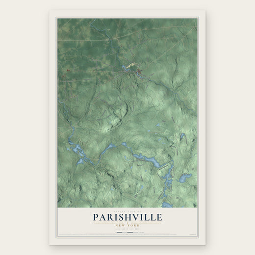 Parishville, New York map print, the full design