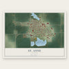 St. Anne, Illinois map print, the full design