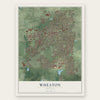 Wheaton, Illinois map print, the full design