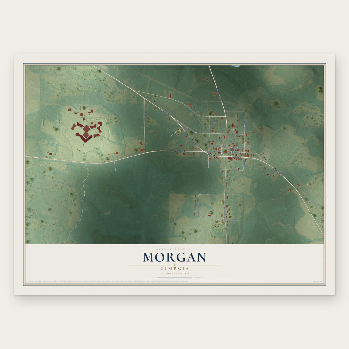 Morgan, Georgia map print, the full design