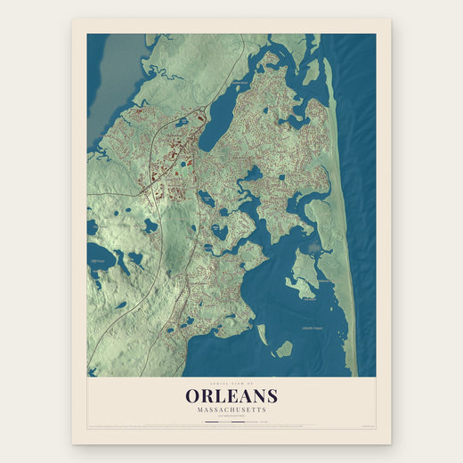 Orleans, Massachusetts map print, the full design