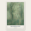 Bloomington, Nebraska map print, the full design