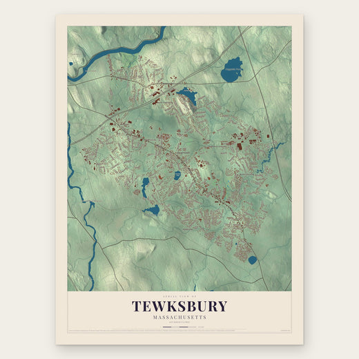 Tewksbury, Massachusetts map print, the full design