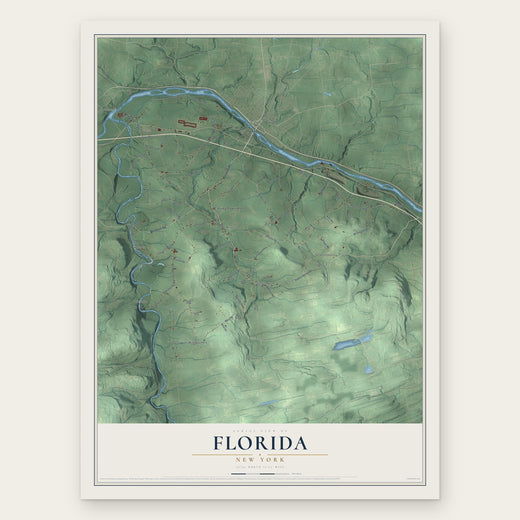 Florida, New York map print, the full design