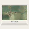 Bondville, Illinois map print, the full design