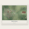 Renville, Minnesota map print, the full design