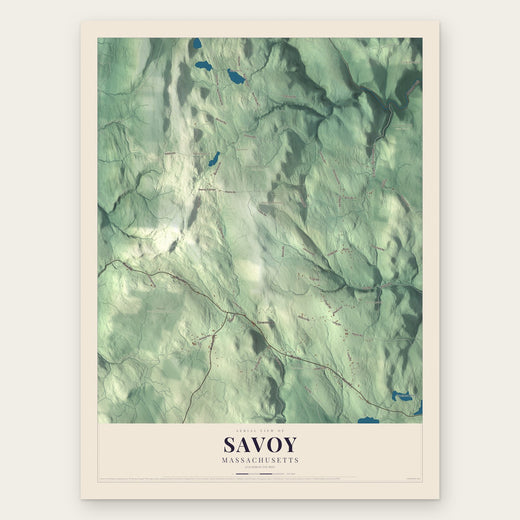 Savoy, Massachusetts map print, the full design