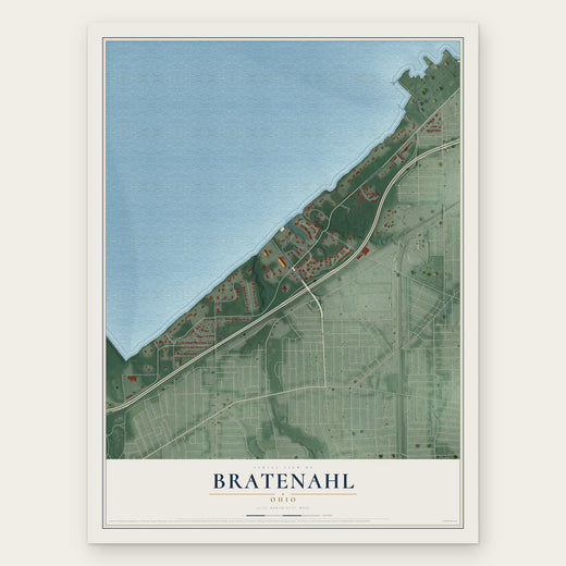 Bratenahl, Ohio map print, the full design