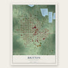 Britton, South Dakota map print, the full design
