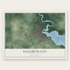 Elizabeth City, North Carolina map print, the full design