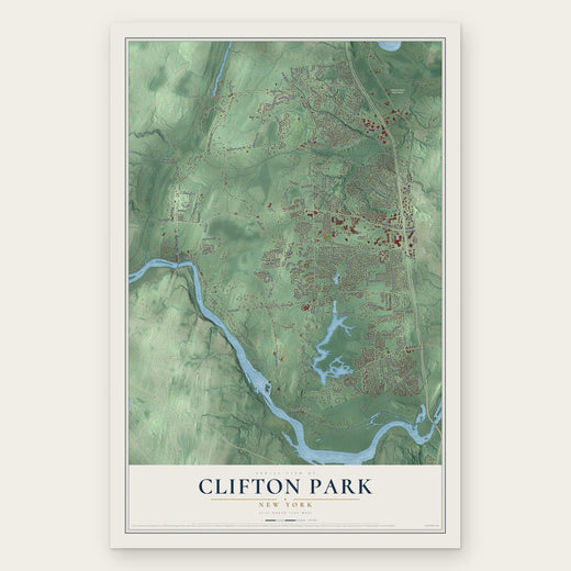 Clifton Park, New York map print, the full design