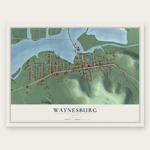 Waynesburg, Ohio map print, the full design