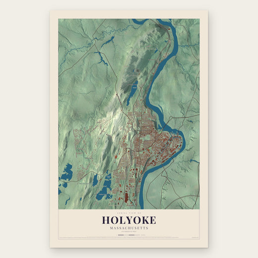 Holyoke, Massachusetts map print, the full design
