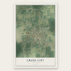 Cross City, Florida map print, the full design