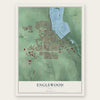 Englewood, Ohio map print, the full design