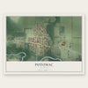 Potomac, Illinois map print, the full design
