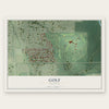 Golf, Illinois map print, the full design