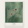 Agra, Oklahoma map print, the full design