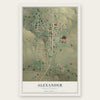 Alexander, North Dakota map print, the full design