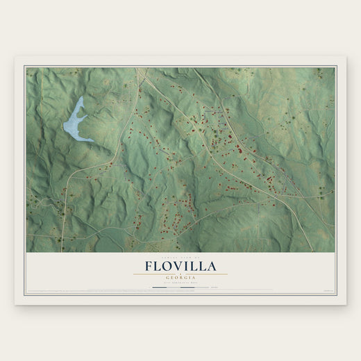 Flovilla, Georgia map print, the full design